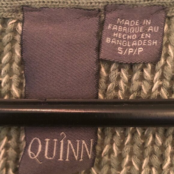 Quinn green sweater with zippers sz S - Picture 3 of 9